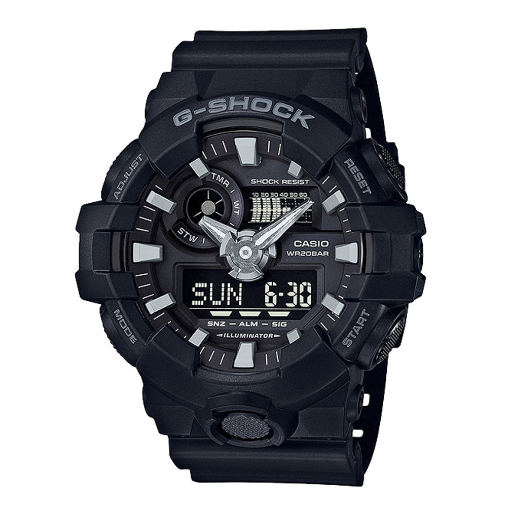 Японские наручные часы мужские Casio G-SHOCK GA-700-1B с хронографом