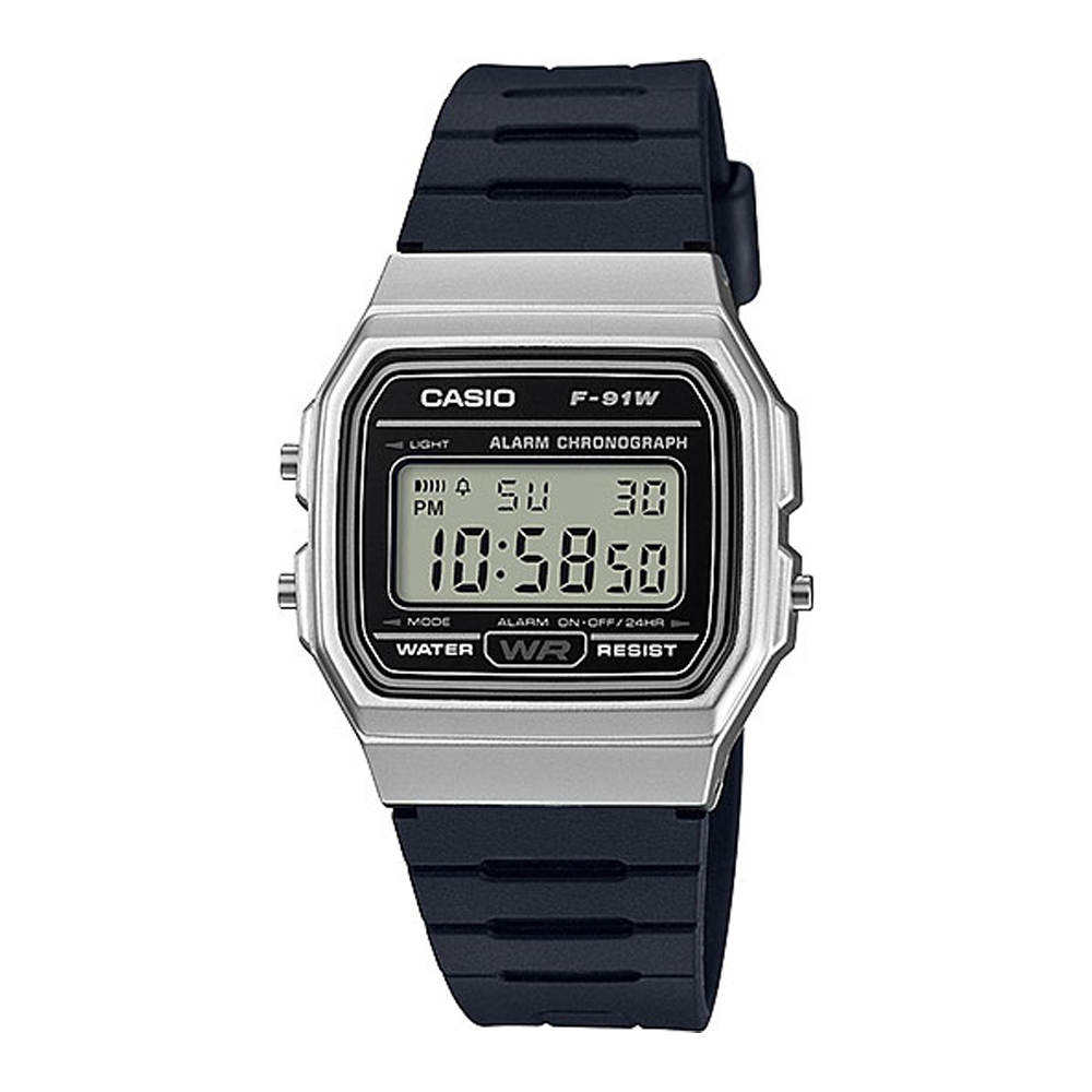 Японские часы CASIO Vintage  F-91WM-7A с хронографом