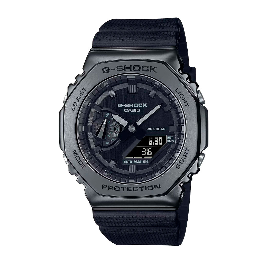 Японские наручные часы мужские Casio G-SHOCK  GM-2100BB-1A с хронографом