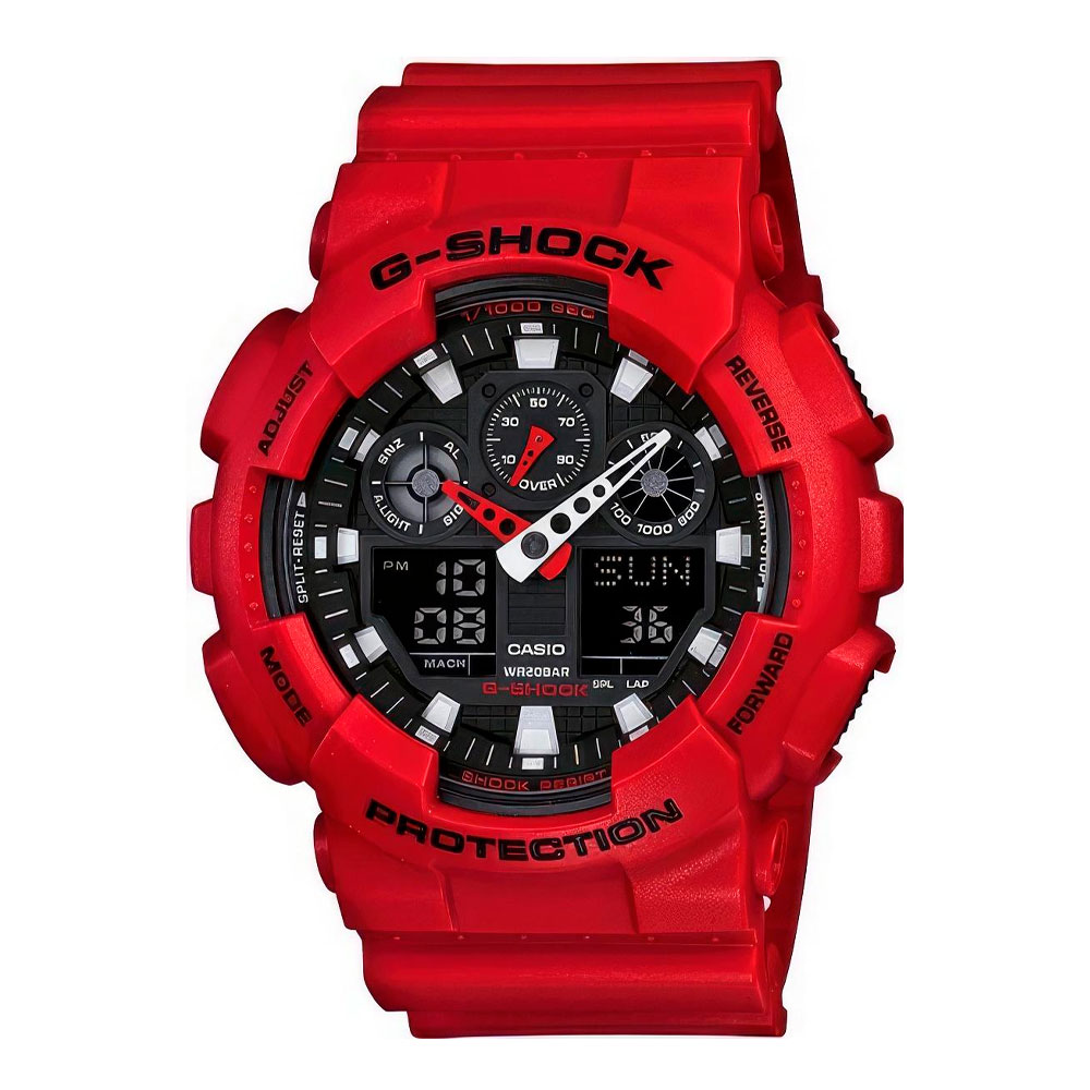 Японские наручные часы мужские Casio G-SHOCK  GA-100B-4A с хронографом