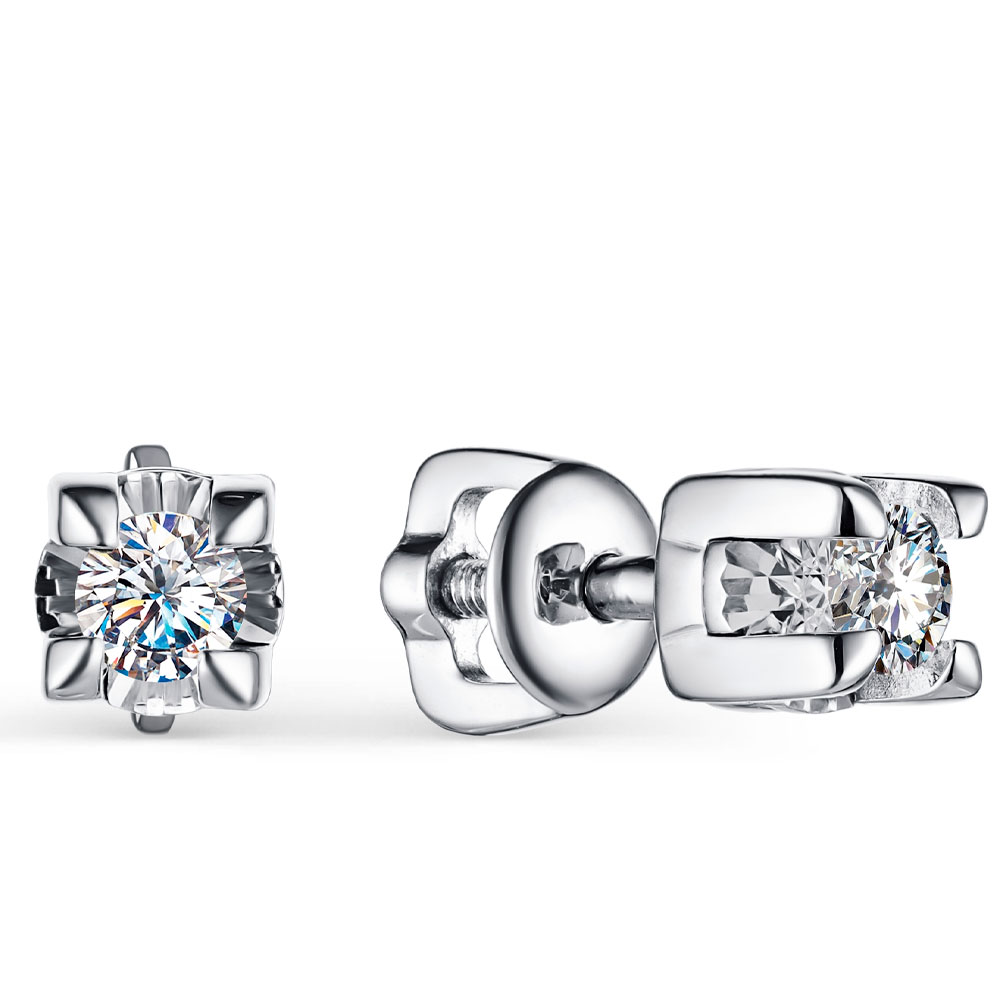 Серьги Алькор из серебра с муассанитами 02-2702/000М-00